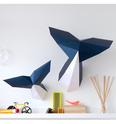 Kit de pliage papier baleines - Trophée assembli