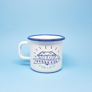 Mug tasse émaillée Poulette For Life - Lolita Picco