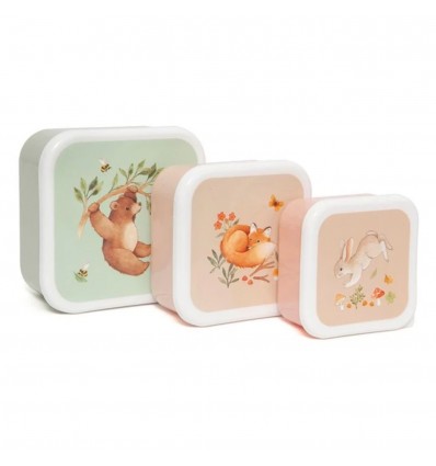 Set de 3 boîtes à goûter Ours et ses Amis - Petit Monkey