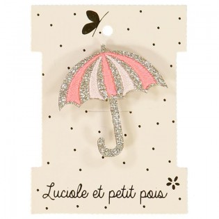Broche à paillettes parapluie fluo - Luciole et Petit Pois