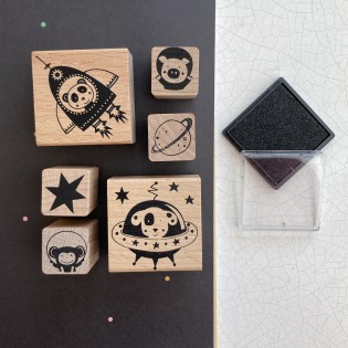 Set de 6 tampons Astronautes - Rico Design