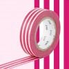 Masking tape rayures horizontales framboise