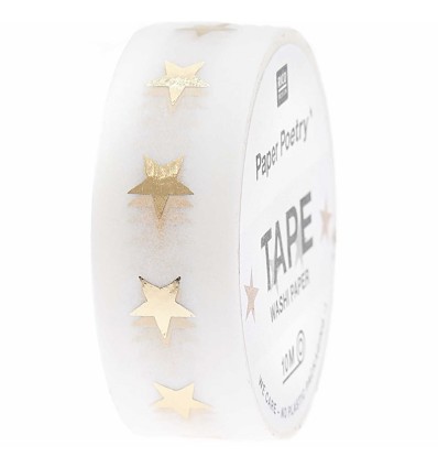 Masking tape étoile blanc et or - Rico Design