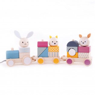 Train en bois animaux - Bigjigs