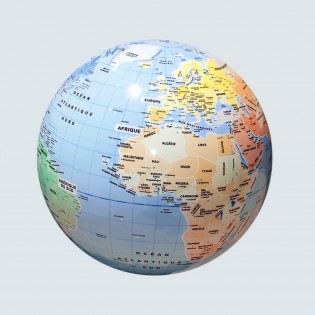 Globe gonflable Pays et villes du monde (42 cm) - Caly