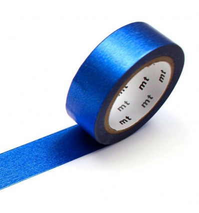 Masking tape uni métallisé bleu