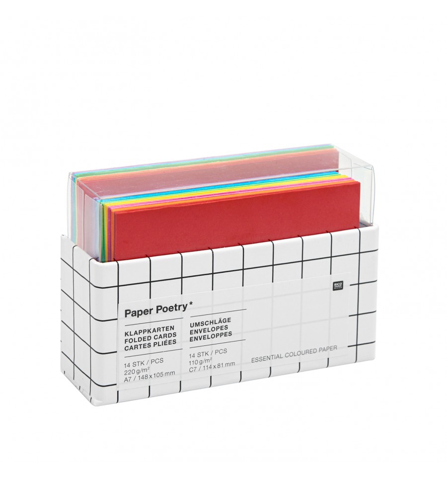 Coffret de cartes et enveloppes multicolores classiques - Rico Design
