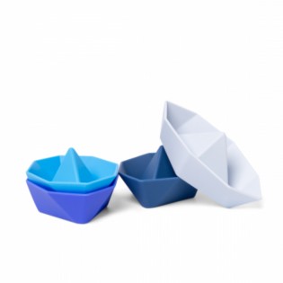 Set de 4 bateaux bleus en silicone - little L