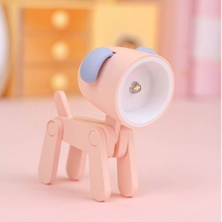 Mini lampe LED chien rose