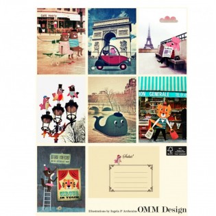 Set de 7 cartes Paris Ingela Arrhenius - OMM Design