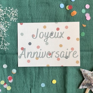 Carte Confetti Joyeux Anniversaire - Baubels