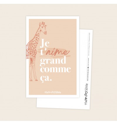 Carte Je t'aime grand comme ça - Happypotame