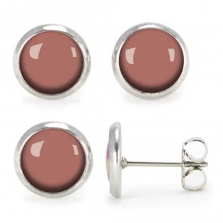 Boucles d'oreilles unies terracotta - Emilie Fiala