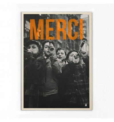 Carte vintage "Merci" - Atelier Kencre