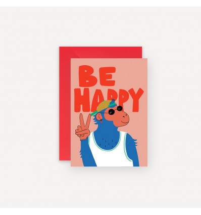 Carte postale Monkey be happy- Mariisore