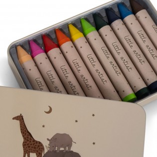 Boite en métal de 10 crayons de cire - Konges Slojd