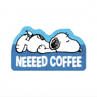 Autocollant Snoopy need coffee