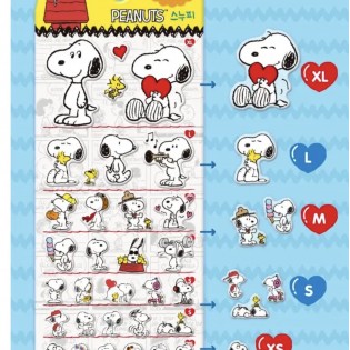 32 autocollants gels Snoopy