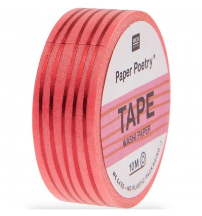 Masking tape lignes Neon Pink - Rico Design