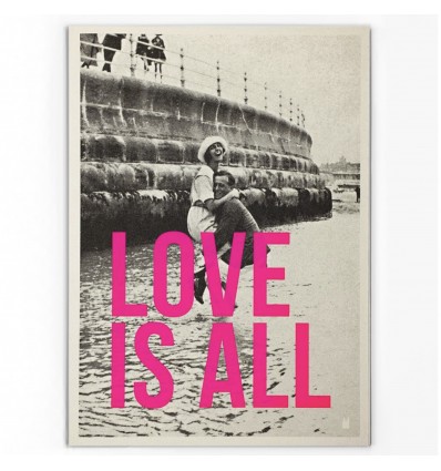 Affiche vintage A4 "Love is all" - Atelier Kencre