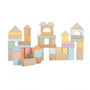 Seau de 50 blocs de construction en bois - Small Foot