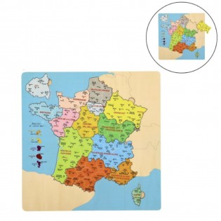 Puzzle carte des régions françaises en bois