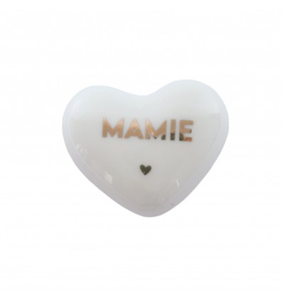 Coeur en céramique "Mamie" doré