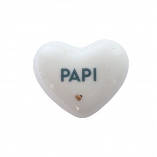 Coeur en céramique "Papi" bleu