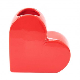 Vase céramique petit coeur rouge - Rico Design