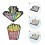 Set de 2 autocollants en métal Be Happy / Frites - Legami