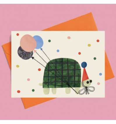 Carte Tortue en fête - Daria Solak Illustrations