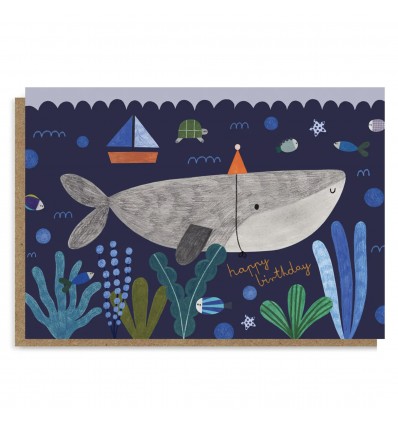 Carte anniversaire Baleine - Daria Solak Illustrations