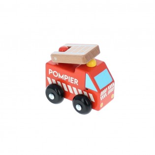 Petit camion de pompier en bois