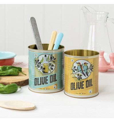 Set de 2 pots en métal Huiles d'olives - Rex