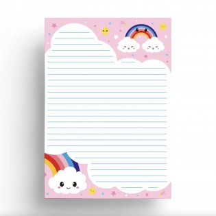 Bloc notes nuage et arc-en-ciel - Studio Inktvis